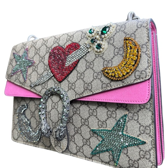 Gucci Heart Embroidered Dionysus Shoulder Bag - Picture 4 of 14